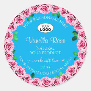 Etiquetas de productos Floral Sky Blue Roses rosas