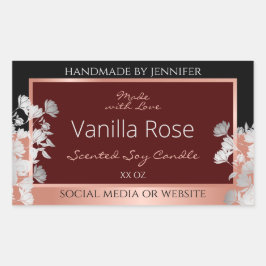 Etiquetas de productos florales Borgoña Negro y Ro