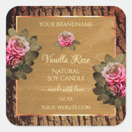 Etiquetas de productos florales Corteza de árbol d