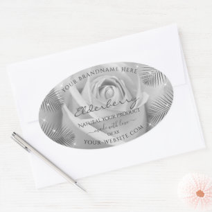 Etiquetas de productos florales hojas de Rosa gris