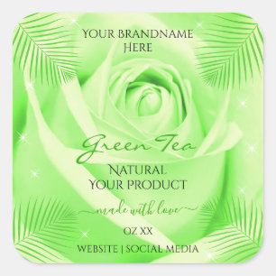 Etiquetas de productos florales hojas de Rosa verd