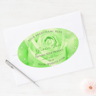 Etiquetas de productos florales hojas de Rosa verd