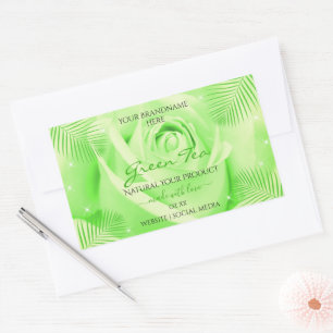 Etiquetas de productos florales hojas de Rosa verd