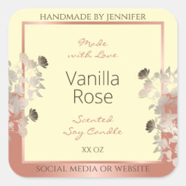 Etiquetas de productos florales marco de color cre