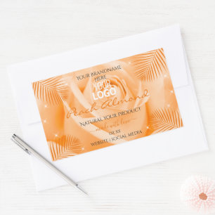 Etiquetas de productos florales Naranja Rosa Logot