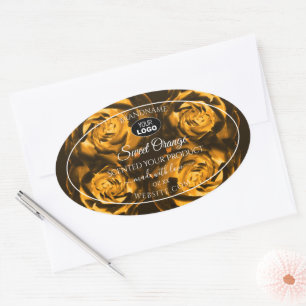 Etiquetas de productos florales Naranja Rosas Brow