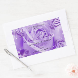 Etiquetas de productos florales Rosa morado con ho