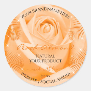 Etiquetas de productos florales Rosa Naranja con h
