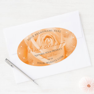 Etiquetas de productos florales Rosa Naranja con h