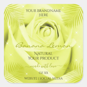 Etiquetas de productos florales rosas amarillas co