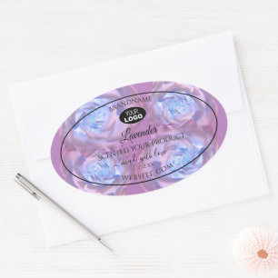 Etiquetas de productos florales Rosas azul morado