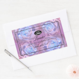 Etiquetas de productos florales Rosas azul morado