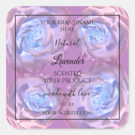 Etiquetas de productos florales Rosas azul morado 