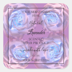 Etiquetas de productos florales Rosas azul morado