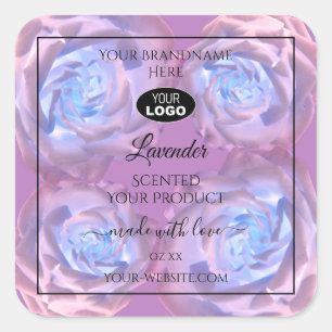 Etiquetas de productos florales Rosas azul morado 
