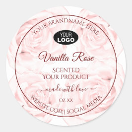 Etiquetas de productos florales Rosas rosa claros 