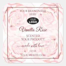 Etiquetas de productos florales Rosas rosa claros 