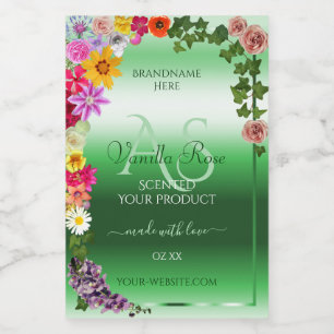 Etiquetas de Productos Florales Verdes Luminosos c