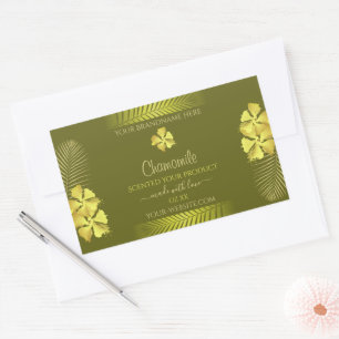 Etiquetas de productos Flores de Hawai amarillas e