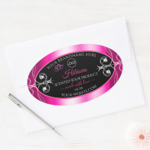 Etiquetas de productos glamurosas de color rosa ne