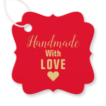 Etiquetas de productos hechas a mano con amor