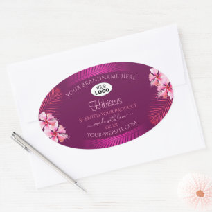Etiquetas de productos morados Flores de Hawai ros