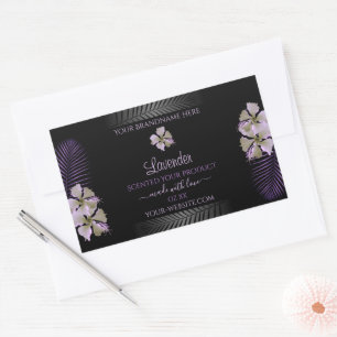 Etiquetas de productos negros tropicales Flores de
