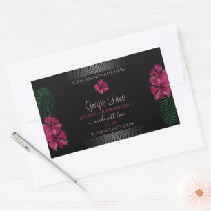 Etiquetas de productos negros Vino Flores rojas ha