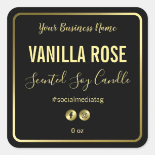 Etiquetas De Productos Negros Y Oro