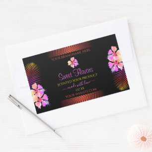 Etiquetas de productos oscuros Flores de arco iris