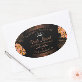 Etiquetas de productos oscuros Naranja Flores exót