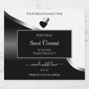 Etiquetas de productos para corazones plateados bl