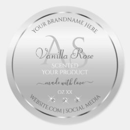 Etiquetas de productos plateados de lujo Diamantes