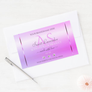 Etiquetas de productos púrpura pastel Jewels Monog