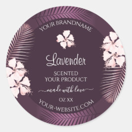 Etiquetas de productos púrpura tropical Flores de 