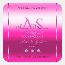 Etiquetas de productos rosados Shimmery Diamantes 