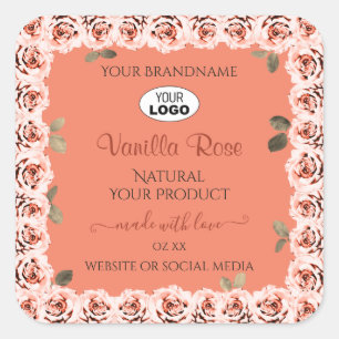 Etiquetas de productos rosas Salmon Background Log