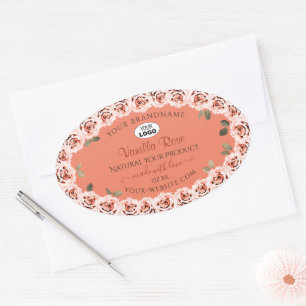 Etiquetas de productos rosas Salmon Background Log