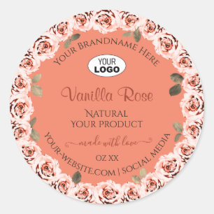 Etiquetas de productos rosas Salmon Background Log