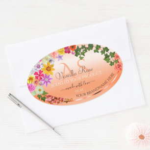 Etiquetas de productos Salmon para pasteles floral