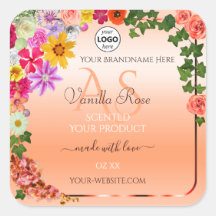 Etiquetas de productos Salmon para pasteles floral