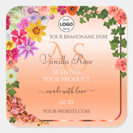 Etiquetas de productos Salmon para pasteles floral