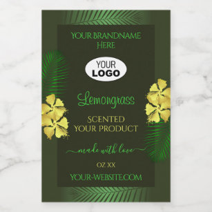 Etiquetas de productos verdes del bosque Logo amar