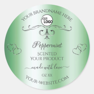 Etiquetas de productos verdes Logotipo de plata bl