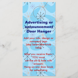 Etiquetas de promoción de HANGER de PUERTA de publ