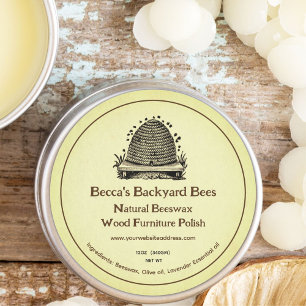 Etiquetas de pulidor de madera de cera de abeja