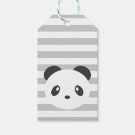 Etiquetas de regalo a rayas de Panda