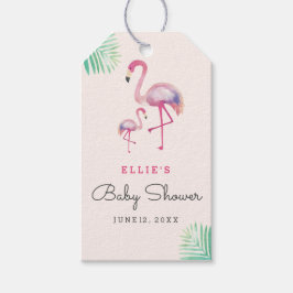 Etiquetas de regalo Baby Shower Flamingo rosa