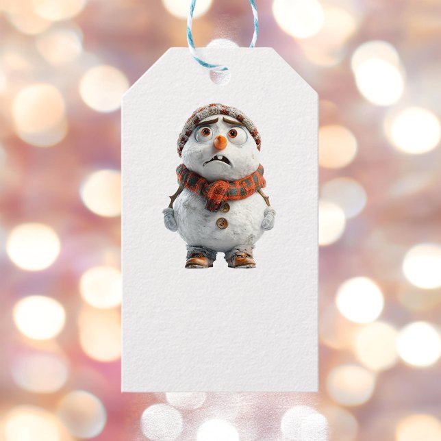 Etiquetas de regalo blancas de Snowman (Subido por el creador)