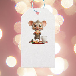 Etiquetas de regalo blancas para Navidades del rat